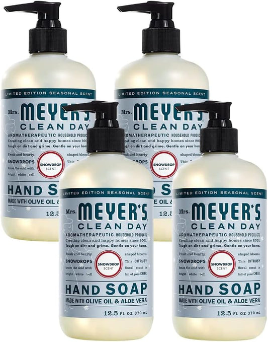 Mrs. MEYER'S CLEAN DAY SnowDrop Liquid Hand Soap, 12.5 oz. (Pack of 4)