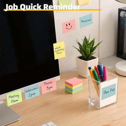 Umikk 50 Pack Sticky Notes 1.5x2 in, 5000 Sheets Small Self-Stick Note, 4 Color Mini Sticky Notes Pad Bulk, Easy to Post for Office, School, Home