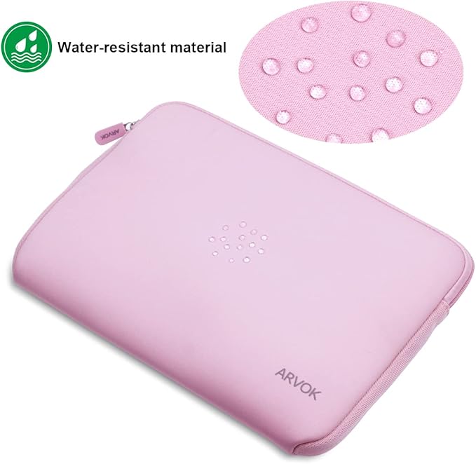 Arvok 13 13.3 14 Inch Laptop Sleeve Case for MacBook Pro/MacBook Air 13-14 inch, Water-Resistant Notebook Chromebook Computer Pouch, Carrying Bag Cover for HP/Dell/Lenovo/Asus/Acer, Pink