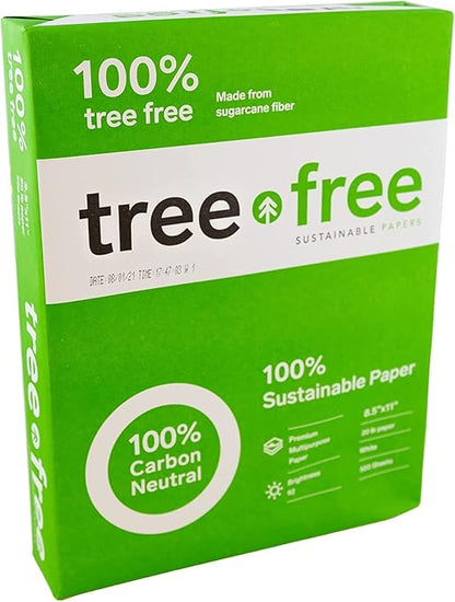 Tree Free Copy Paper 8.5 x 11, 92 Bright 20 lb. Made from Sugarcane Waste Fiber Carbon Neutral 40 Carton - 200,000 Sheet Pallet