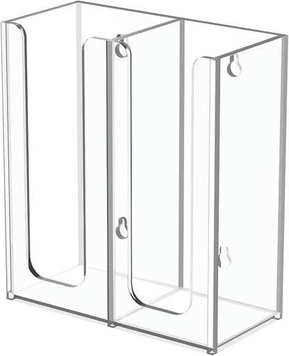 Richboom Acrylic Coffee Cup and Lid Storage Organizer Holder, 2 Compartments, Clear