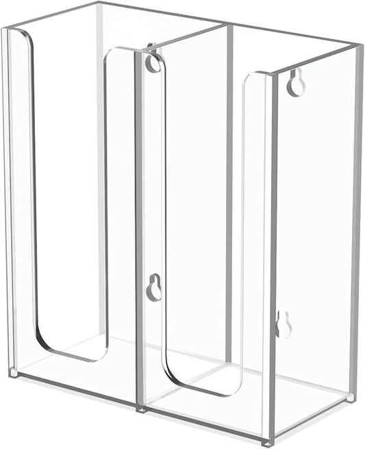 Richboom Acrylic Coffee Cup and Lid Storage Organizer Holder, 2 Compartments, Clear