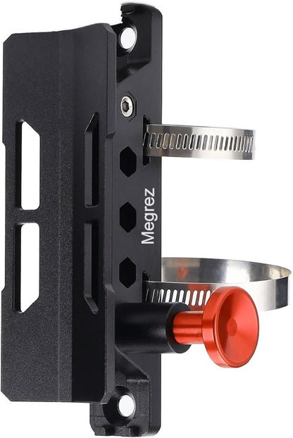 MEGREZ Adjustable Fire Extinguisher Mount Holder, Aluminum Quick Release Fire Extinguisher Holder with 8 Clamps, Compatible with Jeep Wrangler UTV Polaris RZR, Black