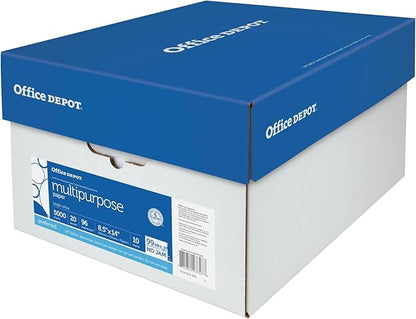 Office Depot Extra Bright Copy Paper, 8 1/2in. x 14in. Legal, 20 Lb., 90 Brightness, Case Of 10 Reams