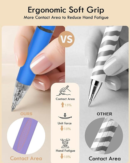 Colored Gel Pens, 12 Pcs Quick Dry Multicolor Ink Colorful Pen, Fine Point Smooth Writing Color Pens, Drawing Back to School Office Supplies Fun Aesthetic Pen Gifts for Girl Student Women
