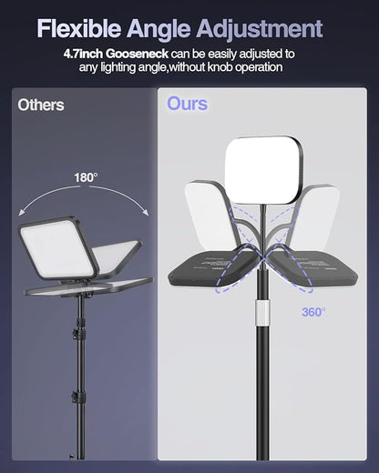 EMART Ring Light for Desk with Flexible Gooseneck, Desktop Zoom Meetings Streaming Key Light for Video Conferencing Calls, Recording Keylight Continuous Output Lighting for Laptop Computer Webcam