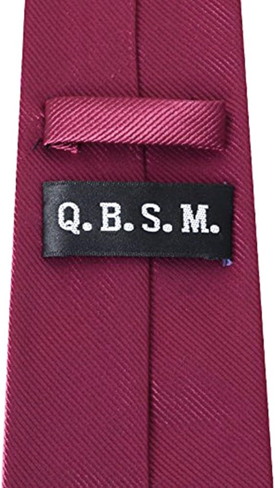 QBSM Mens Solid Polyester Textile Neckties Pure Color Neck Ties