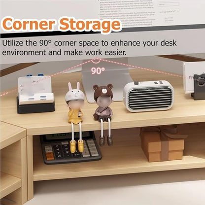 Laptop Stand for Desktop Computer, Corner Monitor Stand for Desk, Office Desk Accessories and Organizer, Multifunctional Space-Saving Corner Desk Shelf(Black)
