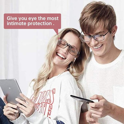 Reading Glasses Clip On and Flip Up Blue Light Blocking Magnifying Glasses Magnifiers Lenses Readers for Unisex (Transparent, 2.00)