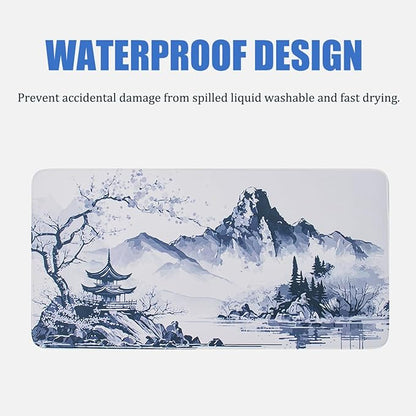 Large Mouse Pad, Japanese Desk Mat Extended Non-Slip Keyboard Mouse Pad Waterproof Office Desk Pad 23.6" x 11.8" Anime Mouse Pads Desktop Protector for Office and Home