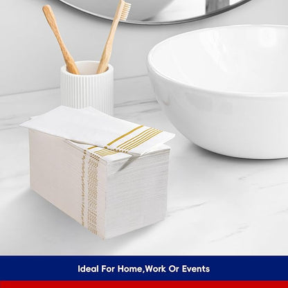 200 Pack Paper Napkins Guest Towels Disposable Premium Quality 3-ply Dinner Napkins Disposable Soft, Absorbent, Party Napkins Wedding for Kitchen, Parties, Dinners or Events