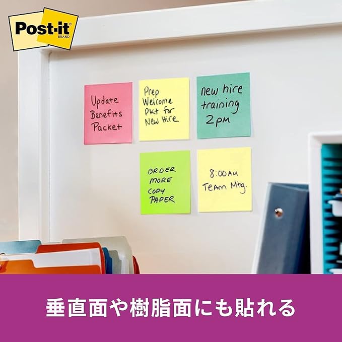 3M 654-5SSPOP-APF Post-it Strong Adhesive Sticky Notes, Pop-up Notebook, Refill, Multicolor, 4 Colors, Pack of 5