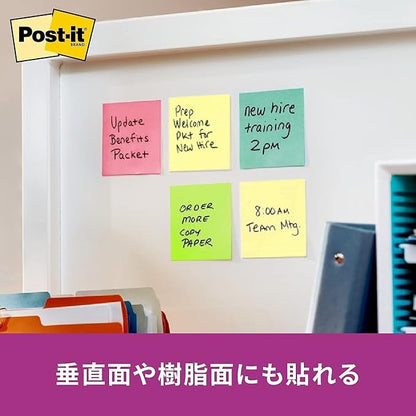 3M 654-5SSPOP-APF Post-it Strong Adhesive Sticky Notes, Pop-up Notebook, Refill, Multicolor, 4 Colors, Pack of 5