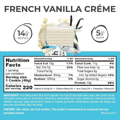Power Crunch Protein Wafer Bars, High Protein Snacks with Delicious Taste, French Vanilla Creme, 1.4 Ounce (12 Count) (Pack of 2)