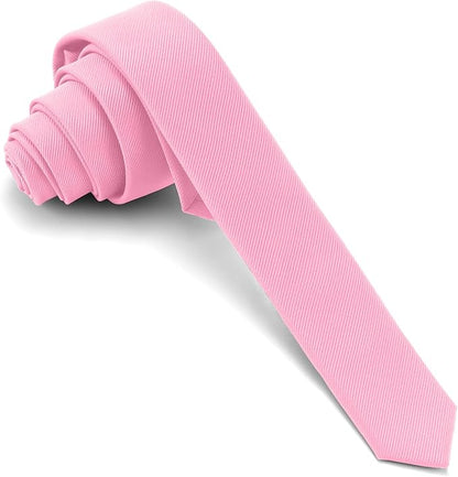 Skinny Ties Black Ties For Men and Women Solid Pure Color 1.58" (4CM) Plain Formal Slim Neckties