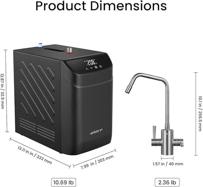 Instant Hot Water Dispenser, 3.4-Quart Stainless Steel Tank with Hot & Cold Under-Sink Faucet, Precise 113–208℉ Temp & WiFi Smart Control, Energy-Efficient for Home & Office, B32CU-FHCA