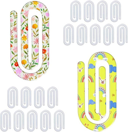 20 Pack Sublimation Blanks Acrylic Paper Clips, 3" x 1.2" Paper Clips Clear for Heat Transfer DIY Design, School Classroom Stationery Office, Home Gift Crafts Supplies (3x1.2inch (20Pcs))