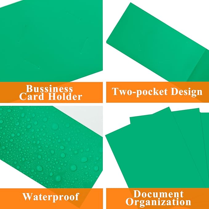 50Pcs Green Folders with Pockets,2 Pocket Folders Bulk,Holds 100 Sheets,Assorted Colors,Office Or School