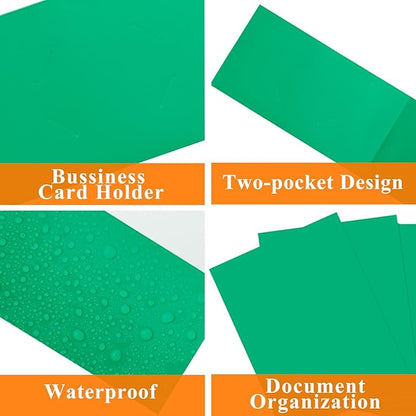 50Pcs Green Folders with Pockets,2 Pocket Folders Bulk,Holds 100 Sheets,Assorted Colors,Office Or School