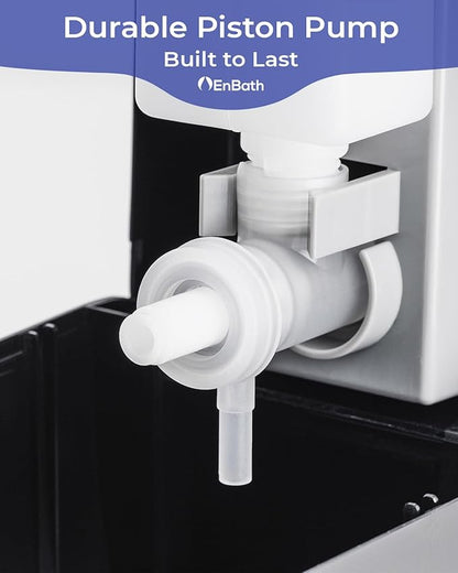Wall Mounted Soap Dispenser with Large 34 oz. Capacity - A Black Commercial Hand Soap Dispenser or Hand Sanitizer Wall Mount Unit That Holds 25 pct More Than Other Brands - ADA Compliant