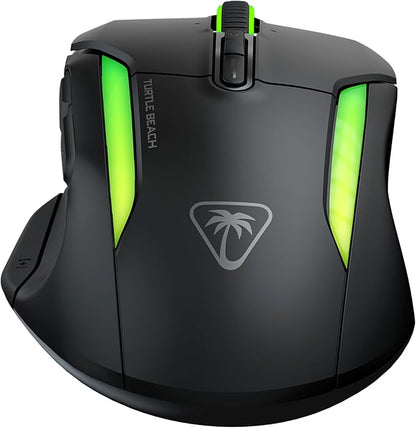 Turtle Beach Kone II Air – Wireless Ergonomic RGB Gaming Mouse, 350-Hr Battery, 26K DPI Optical Sensor, 100M Click Optical Switches, 21 Customizable Inputs, 4D Free-Spin Scroll Wheel – Ash Black