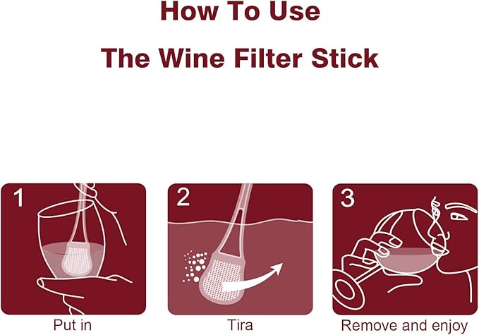 Wine Wand Filter Sulfite Purifier: Wine Filters Remover Histamines Sulfite - Reduce Headaches Alleviate & Sensitivities（pack of 16）