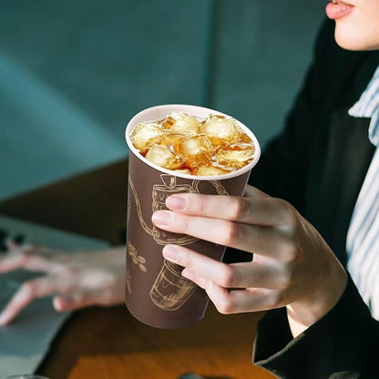 Paper Cups 16 oz 180 Pack, Disposable Coffee Cups, Dispoable Paper Drinking Cup for Coffee, Hot Cups for Party, Picnic, Travel, and Events