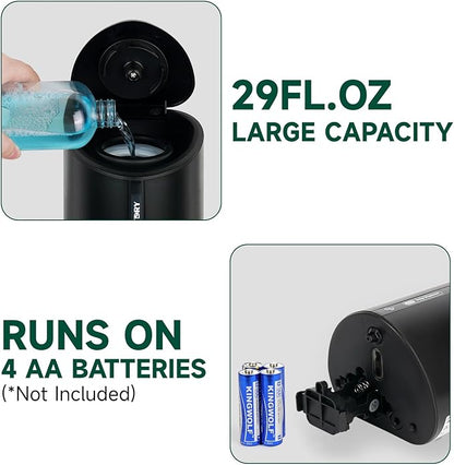 29fl.oz/850ml Commercial Automatic Liquid Soap Dispenser Wall-Mounted Large Capacity Model 1209 Black