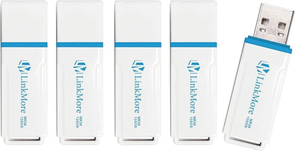 LinkMore 128GB (5 Pack) NR34 128GB USB Flash Drive 5-Pack – USB 3.2 Memory Stick with Keychain Loop, Plastic Capless Thumb Drive up to 120MB/s Read, 60MB/s Write – Plug & Play for PC, Mac, TV, Car