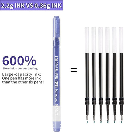 Glitter Gel Pens, 24 Pack Colored Pens for Black Paper & White Paper, 1.0mm Point Pens, Large Capacity Ink Pens for Coloring, Writing, Drawing, Journaling, Note Taking, School, Office, Home