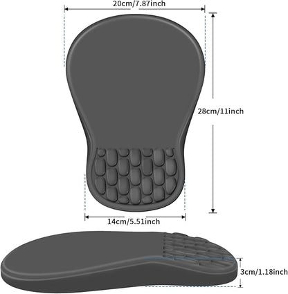 YIWEI Ergonomic Mouse Pad with Wrist Rest - Comfortable Office Mousepad with Memory Foam Wrist Support for Carpal Tunnel Relief, Mouse Pads with Non-Slip Base for Gaming and Home (Dark Gray)