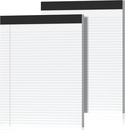 2 Pack Legal Pads 8.5 x 11 College Ruled Note Pads 8.5 x 11 Notepads 8.5 x 11 Micro Perforated Writing Pads 8.5 x 11 Pads of Paper Lined White Paper, 50 Sheets per Notepad for Home, Office, School
