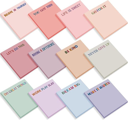 Yinder 24 Pcs Inspirational Sticky Notes Christmas Stocking Stuffers Motivational Sticky Notes Pad Employee Appreciation Gift Bulk for Teacher Nurse Coworker Office 3 x 3'' (Inspirational,Aesthetics)