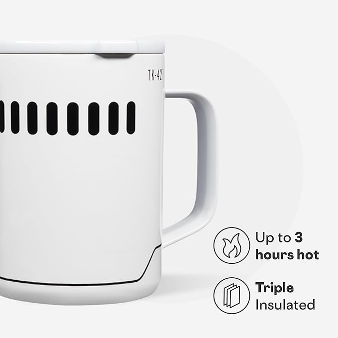 Corkcicle Classic Coffee Mug - Triple Insulated Stainless Steel for Travel - Shatter-Proof Lid - Keeps Drink Hot Over 3 Hours - Holiday Mug Gift - Great for Gifting Warmth - 16 oz - Stormtrooper