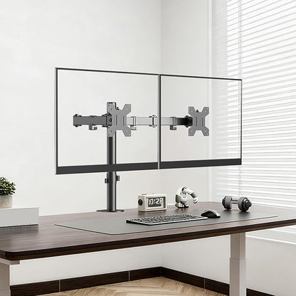 Monitor Stand, Fully Adjustable Ergonomic Rack, Computer Screen Desk Mount, Height Adjustable Space Saving Riser for Video Watching Coding Office Home Gamers E Programmers Work Setup