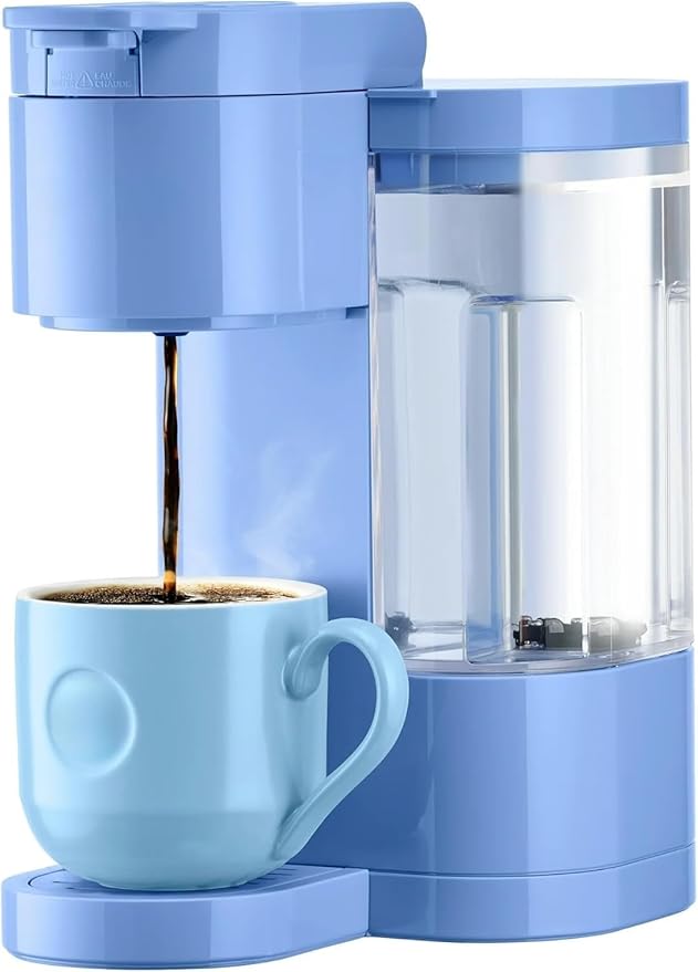 KeurigK K-Express Essentials Single-Serve KCup Pod Coffee Maker 3 Cup Sizes Fast Fresh Brew 30oz Removable Water Reservoir Travel Mug Friendly Maintenance Alert Space-Saving (Bluebell)