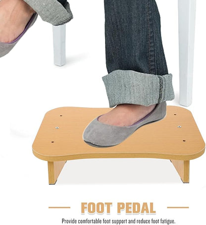 Under Desk Wood Foot Rest Non-Slip Footstool for Office and Home Use Ergonomic Feet Stand with Fine Texture Surface for Comfortable Leg Support and Improved Posture