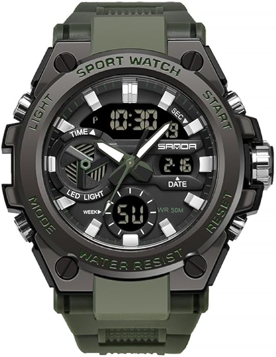 KXAITO Men's Watches Sports Outdoor Waterproof Military Watch Date Multi Function Tactics LED Alarm Stopwatch