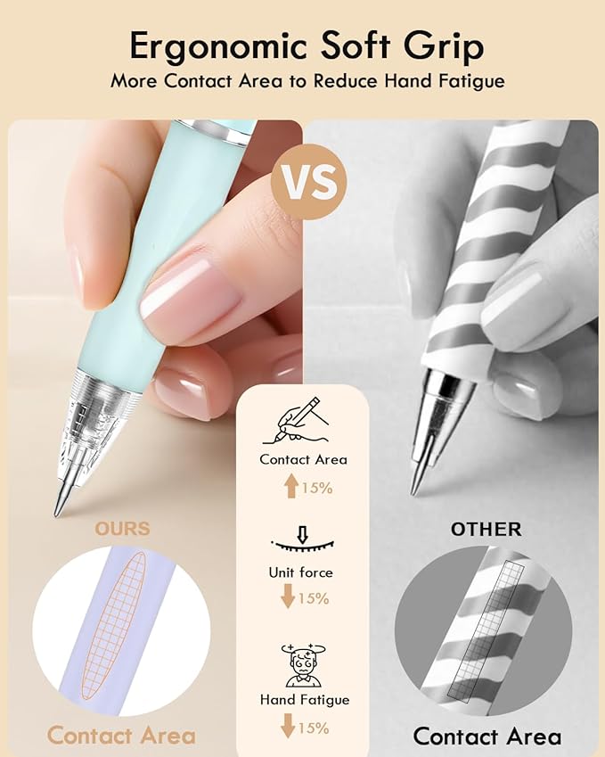 Gel Pens, 12 Pcs Quick Dry Black Ink Pen, Cute Ergonomics Fine Point Smooth Writing Pens, Back to School Office Supplies Fun Aesthetic Pen Gifts for Girl Student Women, 0.38/0.5/0.7mm