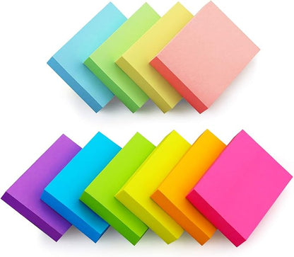 Eastern Wolf Sticky Notes 1.5x2 Self-Stick Notes 10 Bright Multi Colors Sticky Notes 20 Pads 100 Sheet/Pad