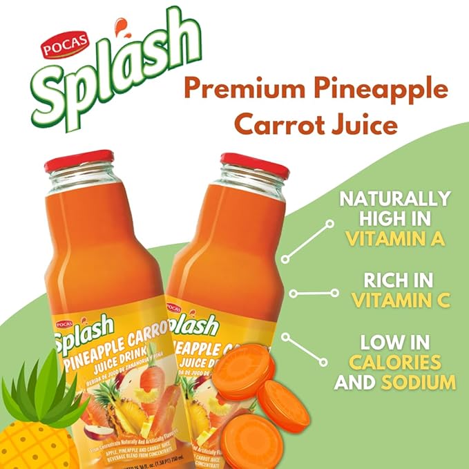 SPLASH Pineapple Carrot Juice Drink 750ml, 4 Pack