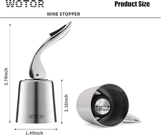 WOTOR Wine Stoppers Stainless Steel Wine Bottle stopper Plug with Silicone Reusable Wine Saver Leak proof Keep Fresh Triple Color 3 pack