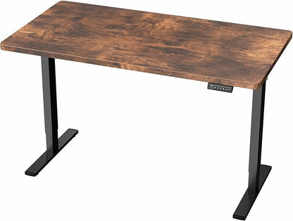 VIVO Electric 43 x 24 in Standing Desk, Memory Height Adjustment, 1B Series, Rustic Vintage Brown Top, Black Frame, DESK-1B4N