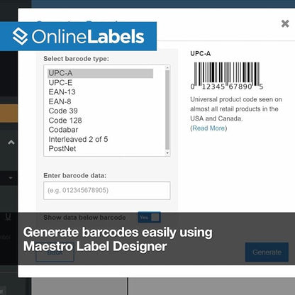 2 x 1 Rectangle Barcode Labels - Pack of 20,000 Labels, 500 Sheets - Inkjet/Laser Printer - Online Labels