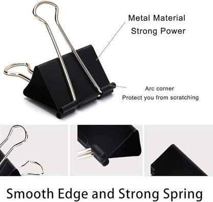 Extra Large Binder Clips 2.4 Inch (20 Pack), Upgrade Big Clips Paper Clamps for Office and Home Supplies, Black