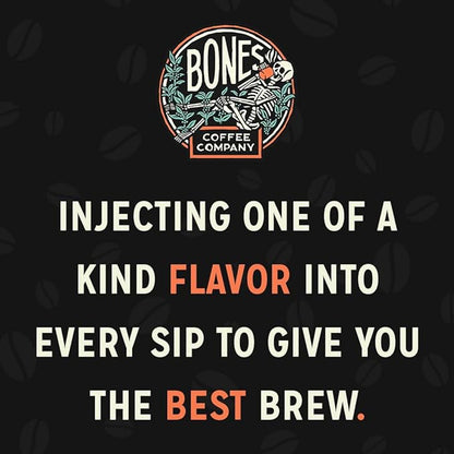 Bones Coffee Company Crazelnut, Hazelnut Flavored Coffee, Medium Roast Low Acid Arabica Beans Compatible with Auto drip and French Press Coffee Maker, 12 Oz Ground