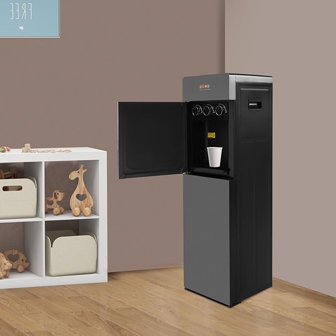 Water Coolers Water Dispenser Cold Hot Dispenser, Modern Powerful Electric Water Cooler Dispenser Bottom Loading for Home, Office, Gyms (Grey Silver Bottom)