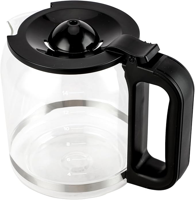 14 Cup Glass Coffee Pot Replacement - Compatible with Cuisinart DCC-3200 Series DCC-2200,DCC-2800,DCC-2600,DCC-1800FR,CBC-7400, CBC-7000PC,CBC-6800 Coffee Makers, Replacement Glass Cofee Carafe