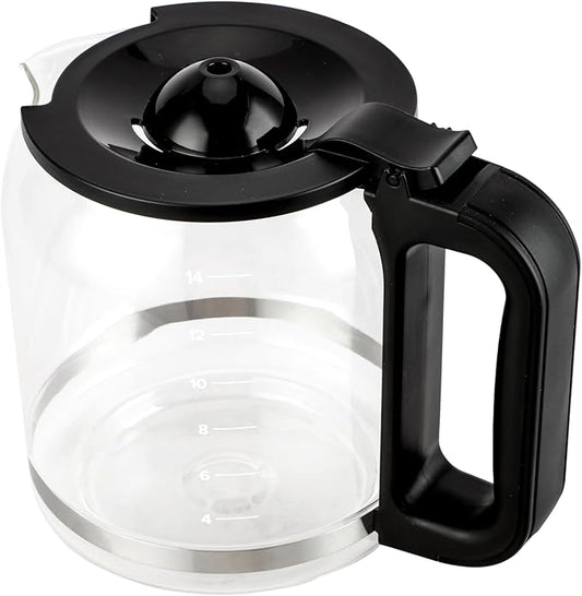 14 Cup Glass Coffee Pot Replacement - Compatible with Cuisinart DCC-3200 Series DCC-2200,DCC-2800,DCC-2600,DCC-1800FR,CBC-7400, CBC-7000PC,CBC-6800 Coffee Makers, Replacement Glass Cofee Carafe