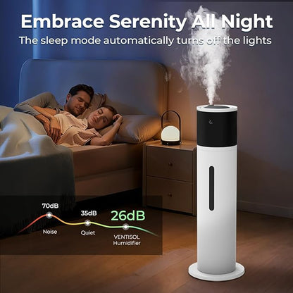 VENTISOL Large Humidifiers for Bedroom, 13L/3.4Gal Quiet Cool Mist Humidifier for Home Large Room, Top Fill Humidifiers for Baby Nursery, Living Room, White